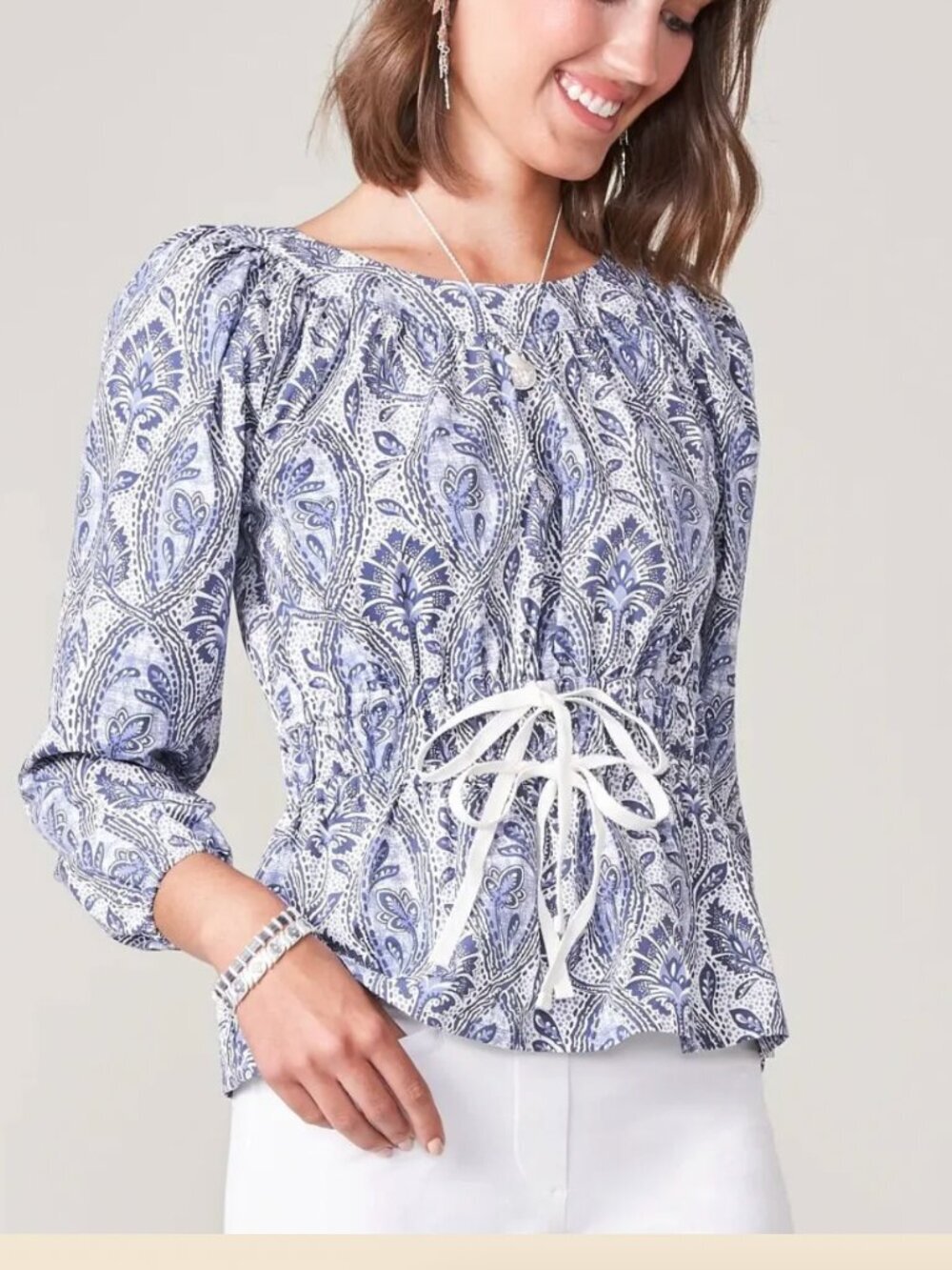 Spartina 449 Colette Blouse in Bellinger Arbor Denim